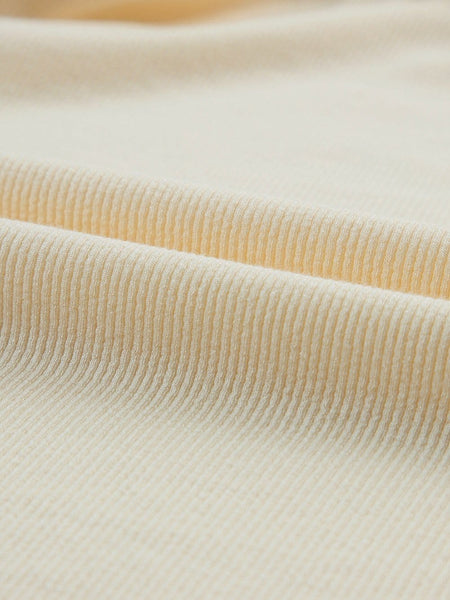 Casual Solid Ribbed Crew Neck Sleeveless Basic Tank Top