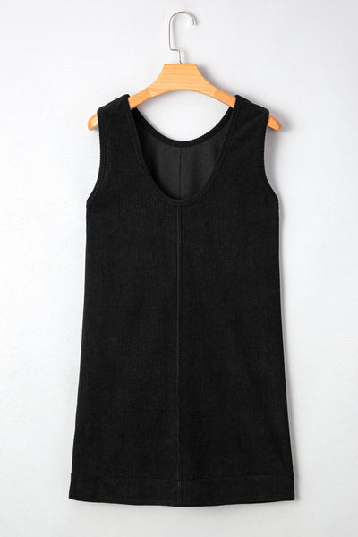 Trendy Women's Tan Sleeveless Corduroy Dress - Ideal for Casual Outings, Layering, and Effortless Style