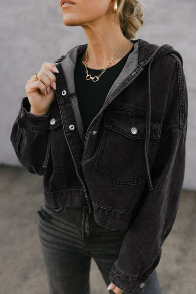 Chic Black Denim Jacket for Women - Stylish Cut for Casual Everyday Outfits and Effortless Fashion Statements