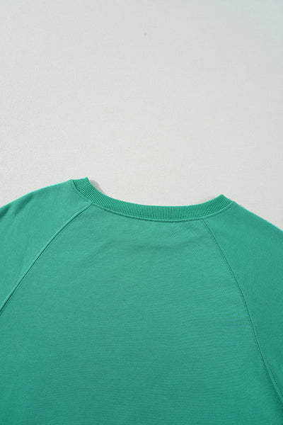 Women's Cozy Mint Green Rainbow Colorblock Striped Pullover Sweatshirt - Stylish Comfort for Casual Outings