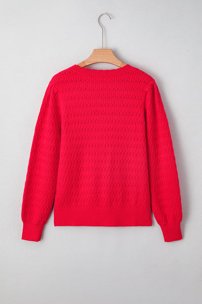 Chic Women's Cozy Crew Neck Sweater in Soft Knit - Ideal for Casual Outings, Flattering Fit, Available in Trendy Colors