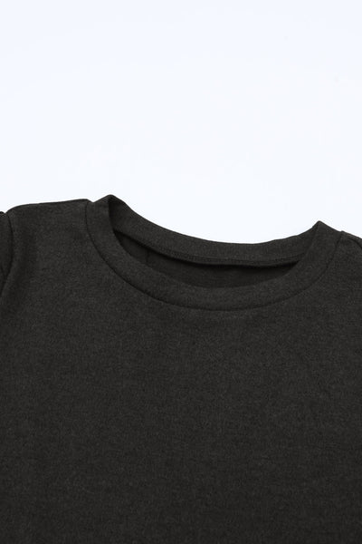 Elegant Black Puff Sleeve Sheath Top for Women with Button Detail - Stylish Fit for Every Occasion