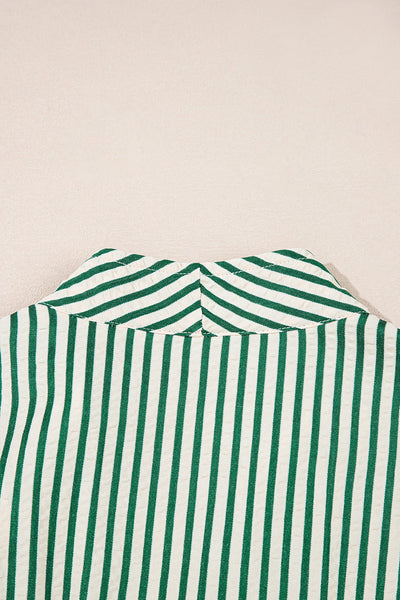 Stylish Women's Green Stripe Midi Dress - Flattering Summer Outfit with Trendy Design and Comfortable Fit