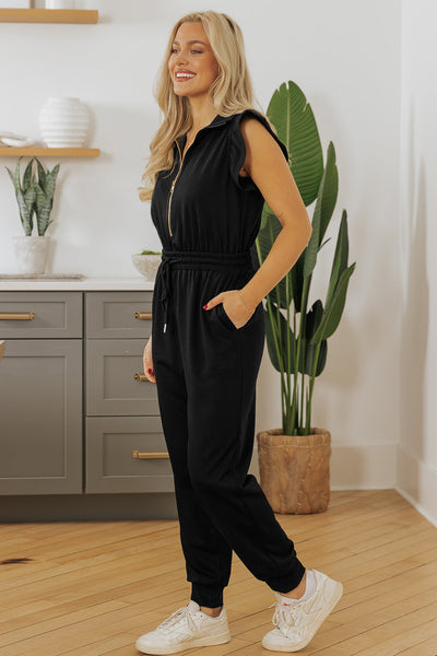 Elegant Navy Blue High Waist Jumpsuit for Women - Flattering Summer Style Perfect for Any Occasion