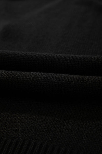 Cozy Black Open Knit Drop Shoulder Cardigan Sweater for Women - Chic Layering Essential for Fall Style