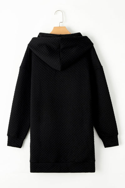 Cozy Waffle Knit Hooded Mini Dress