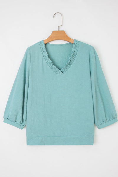 Elegant Women's Lightweight Crinkle Blouse in Soft Pastel Shades - Comfortable Fit for Everyday Style and Sophistication