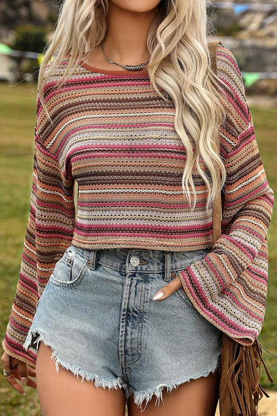 Casual Solid Chain Strap Cold Shoulder Long Sleeve T-Shirt