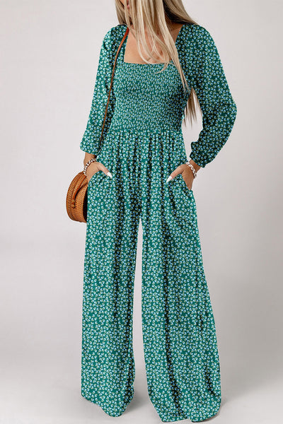 Chic Floral Print Wide Leg Jumpsuit for Women - Comfortable, Flattering Summer Outfit in Bright Colors