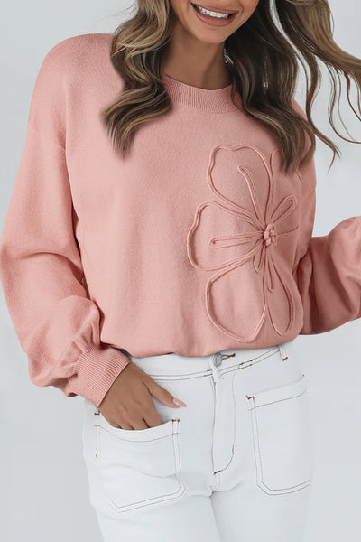 Vibrant Floral Print Oversized Women's Sweater Cozy Fall & Winter Essential for Chic, Seasonal Style