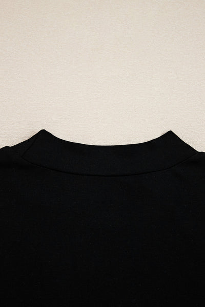 Trendy Women's Plus Size Black Sheer Long Sleeve Top with Lace Details and Asymmetric Cut for Effortless Style