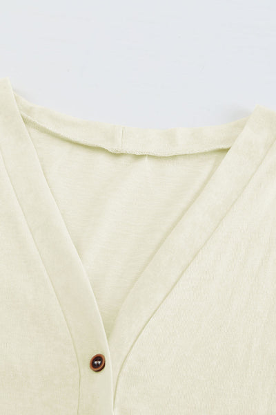 Stylish Beige Open-Front Cardigan for Women  Lightweight Layering Piece with Buttons for Effortless Chic Looks
