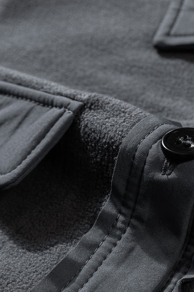 Stylish Women's Gray Button-Up Shirt Jacket with Turn Down Collar - Versatile Outerwear for All Seasons and Occasions