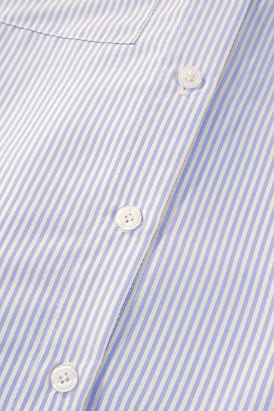 Women's Orchid Petal Striped Loose Fit Blouse with Shirred Cuffs