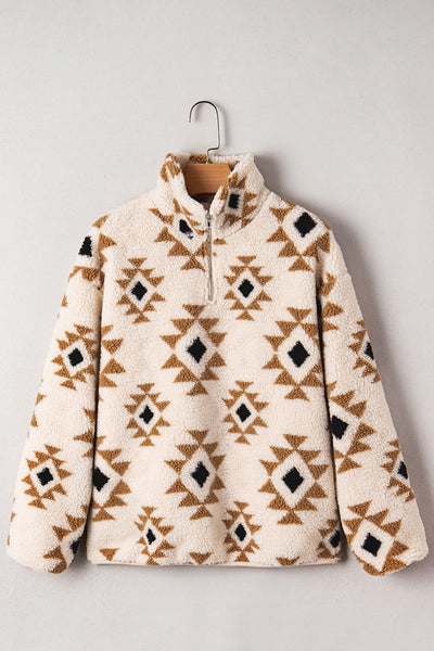 Cozy Women's Aztec Print Sweatshirt in Soft Fabric - Stylish Casual Fit for Everyday Comfort and Chic Looks