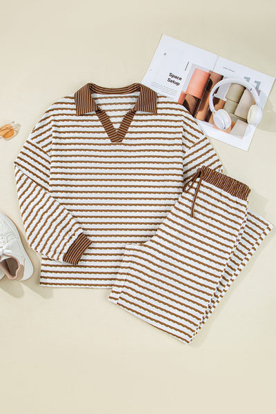 Chic Women's Striped Trouser Co-Ord Set - Stylish, Comfortable Outfit for Casual Days and Everyday Adventures