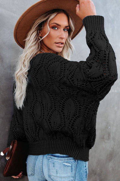 Trendy Women's Lightweight Hollow Out Sweater - Cozy Knit Pullover for Stylish Fall Layers and Everyday Comfort