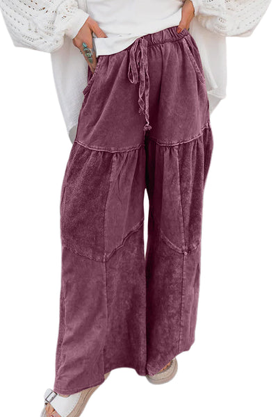 Wild Ginger Mineral Wash Wide Leg Tiered Boho Pants with practical styling and dependable silhouette control.