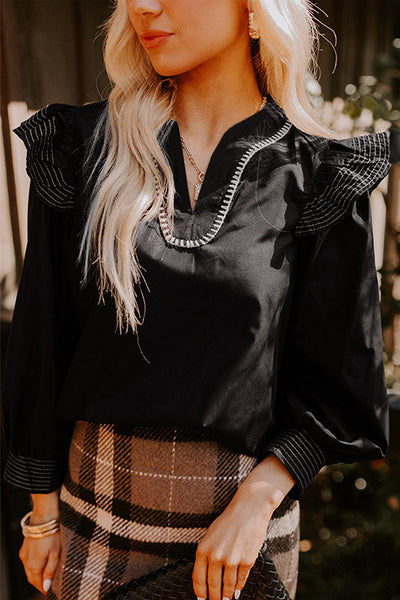 Stylish Women's Black Long Sleeve Top - Soft Fabric for Everyday Comfort and Versatile Layering in a Modern Fit