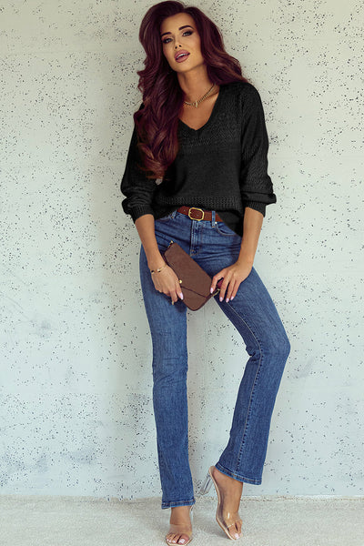 Cozy Women's Relaxed Fit Drop Shoulder Sweater in Soft Knit - Ideal for Casual Autumn Outings and Effortless Layering