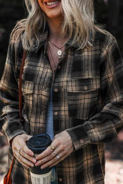 Soft Taupe Oversized Women's Brushed Shacket for Cozy Casual Layering - Perfect for Chic Everyday Style