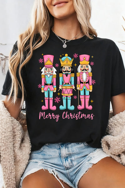 Women's Nutcracker Holiday Graphic Tee in Premium Cotton Blend made for easy styling and wardrobe coordination, with premium-like structure and