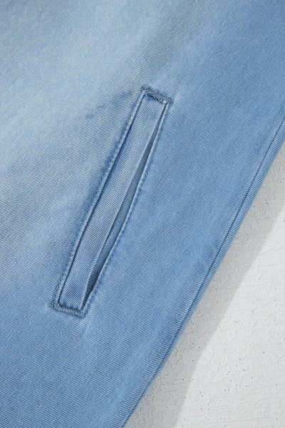 Beau Blue Women's Casual Medium Wash Denim Shirt Dress - Classic Style, Relaxed Fit, Ideal for Any Occasion