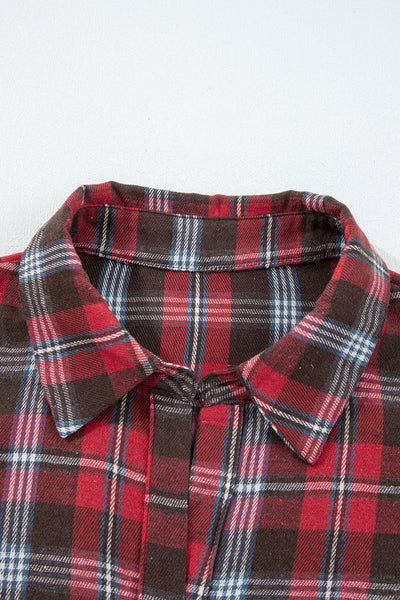 Stylish Women's Soft Cotton Plaid Blouse - Chic Casual Top for Work or Weekend, Comfortable Fit for Everyday Wear