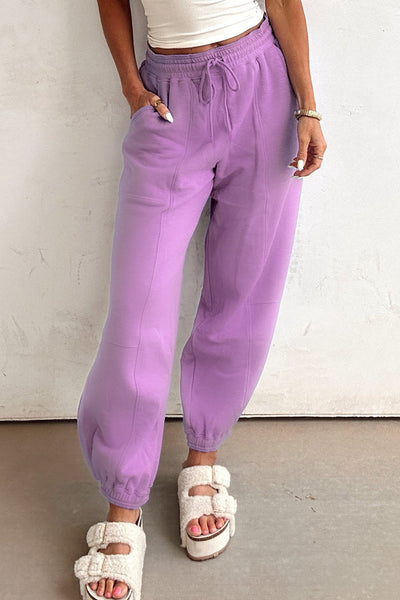 Women's Soft Cotton Casual Jogger Pants with Drawstring - Relaxed Fit for Everyday Comfort and Leisure Wear
