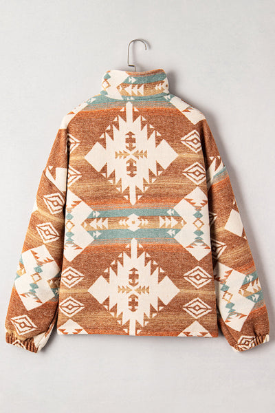 Women's Cozy Aztec Print Sweatshirt - Vibrant Casual Fit for Everyday Comfort and Effortless Style