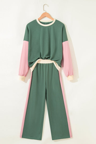 Trendy Women's Color Block 2-Piece Set - Comfortable Casual Outfit for Everyday Style, Perfect Fit and Versatile Looks
