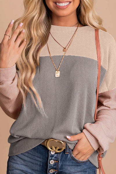 Vibrant Color Block Blouse for Women - Stylish Casual Top with Relaxed Fit Perfect for Everyday Outfits