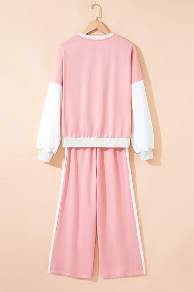 Trendy Women's Color Block Pant Set - Stylish Two-Piece Outfit for Casual Wear, Comfortable Fit & Modern Design