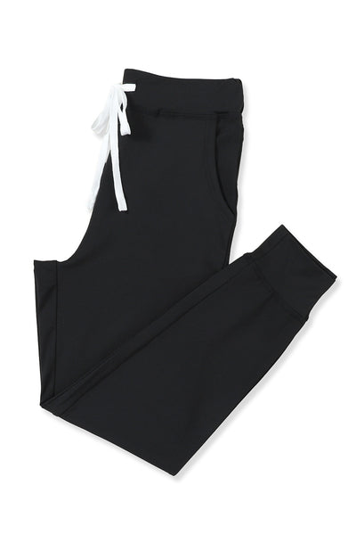 Stylish Women's Black Joggers with Pockets & Drawstring Waist for Ultimate Comfort in Casual Wear