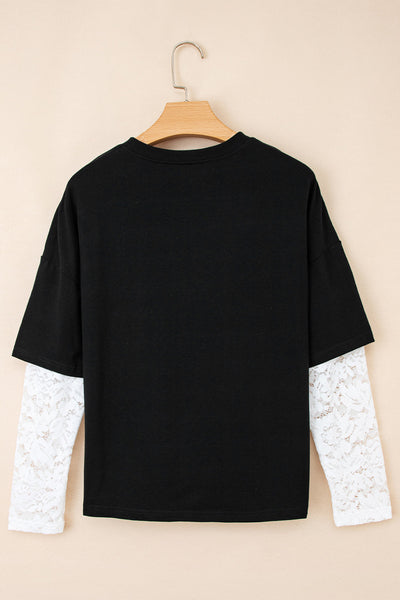 Elegant White Lace Long Sleeve Tee for Women - Chic Layering Top for Stylish Everyday Outfits