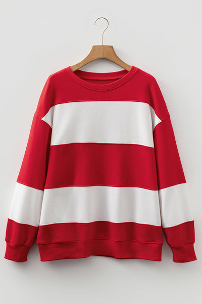 Cozy Women's Colorblock Sweatshirt Trendy Casual Layering Top for Fall Fashion in Soft, Comfortable Fabric