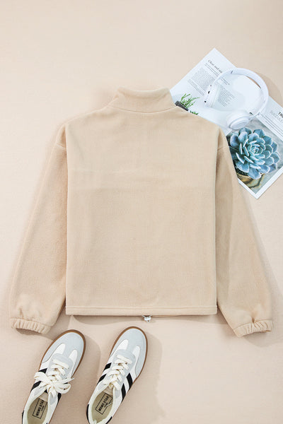 Soft Pastel Pink Women's Fleece Sweatshirt - Relaxed Fit for Cozy Casual Outings and Layering Essentials