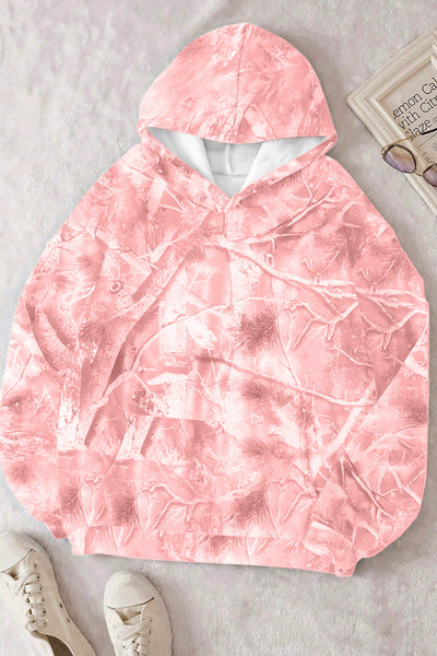 Women's Light Pink Woodland Camo Oversized Hoodie