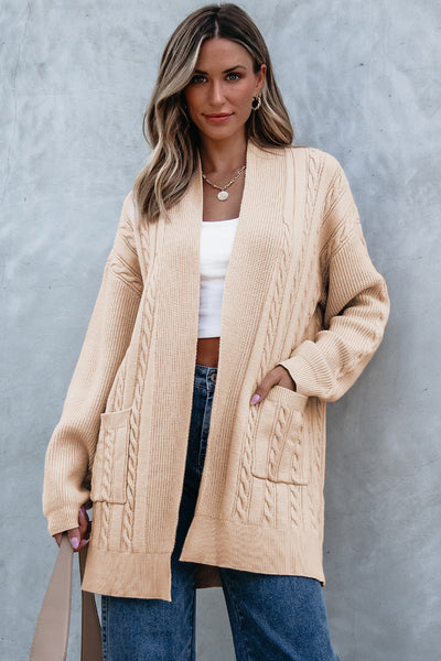 Soft Cream Oversized Chunky Knit Cardigan for Women  Cozy Layering Essential for Fall Fashion & Casual Outfits
