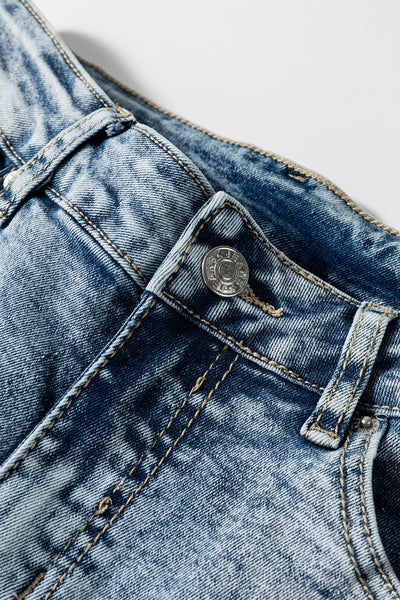 Stylish Women's Medium Wash High Rise Jeans with Button Zip Fly - Classic Fit Denim for Effortless Everyday Style