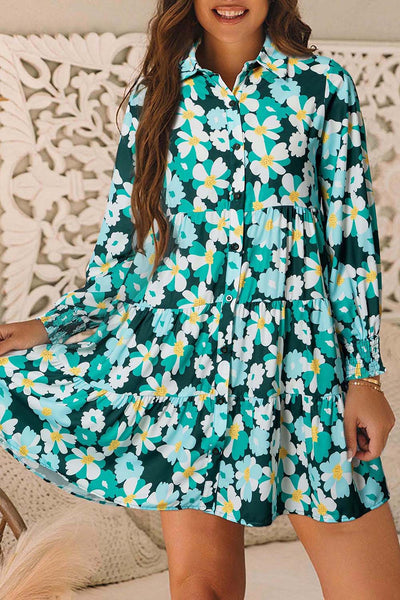 Vibrant Floral Puff Sleeve Dress for Women Perfect Summer Style for Casual Outings and Special Events