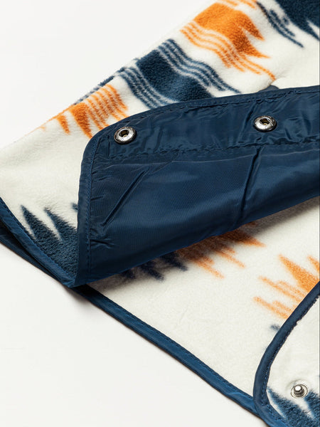 Aztec Patterned Snap Button Fleece Jacket