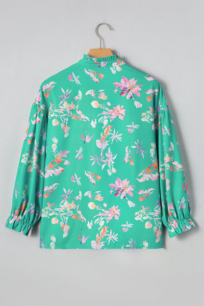 Elegant Women's Floral Print Long Sleeve Blouse - Comfortable Fit for Casual Days & Special Events in Vibrant Colors