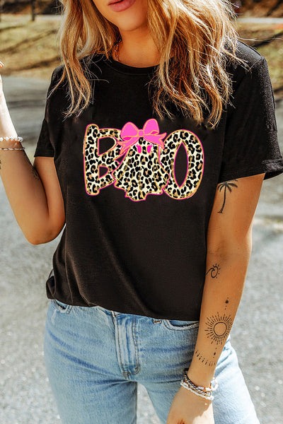 Trendy Women's Black Graphic Tee - Casual Fit, Chic Design for Everyday Style and Weekend Adventures