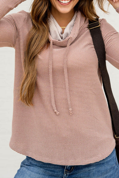 Stylish Women's Soft Knit Twisted Ribbed Long Sleeve Top - Fitted Casual Wear for Everyday Comfort in Versatile Colors