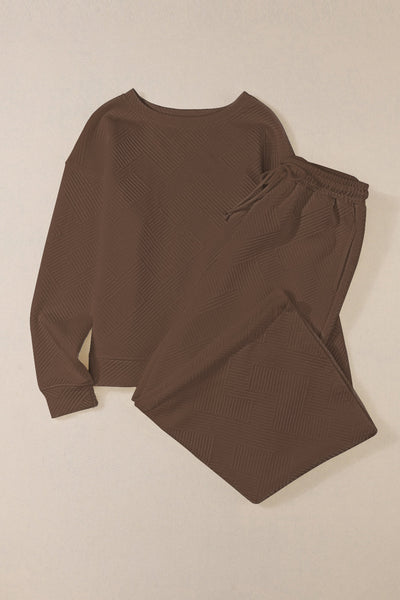 Cozy Women's Dark Brown Ultra Loose 2-Piece Slouchy Lounge Set for Effortless Everyday Comfort and Style