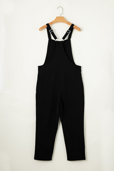 Spring and Summer Women's Casual Slant Pocket Jumpsuit with Buttons