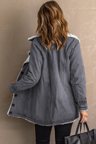 Warm Sherpa-Lined Denim Outerwear