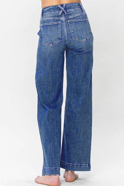 Stylish Women's Ashleigh Blue Straight Leg Jeans with Double Button & Zip Fly  Comfortable Fit for Everyday Fashion