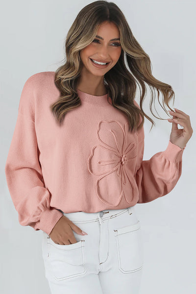 Vibrant Floral Print Oversized Women's Sweater Cozy Fall & Winter Essential for Chic, Seasonal Style